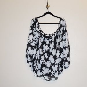 LANE BRYANT BLACK/WHITE 3/4 SLEEVE 26-28
